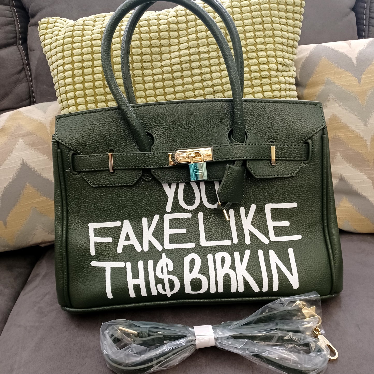 Hand Printed "You Fake Like this B Bag"