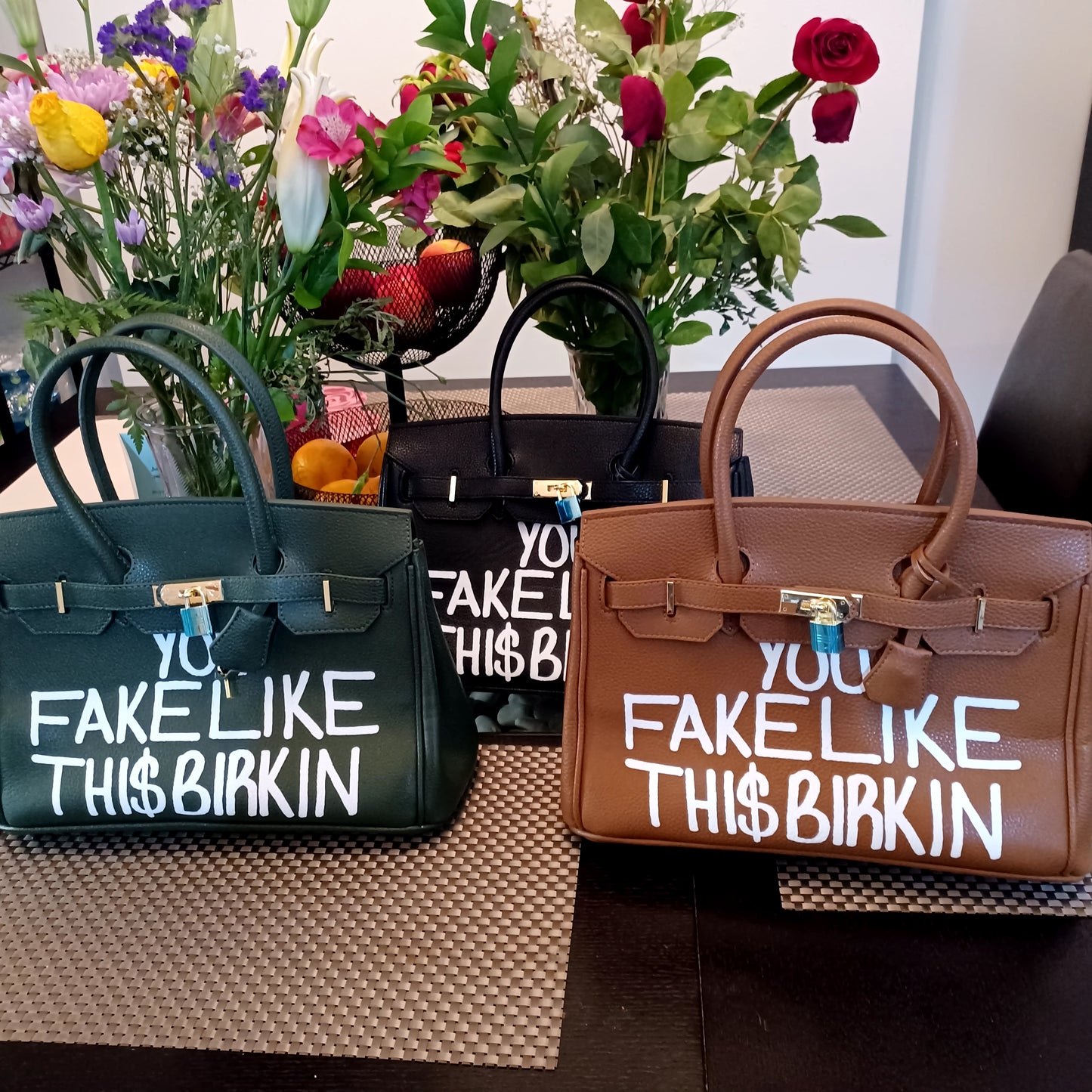 Hand Printed "You Fake Like this B Bag"