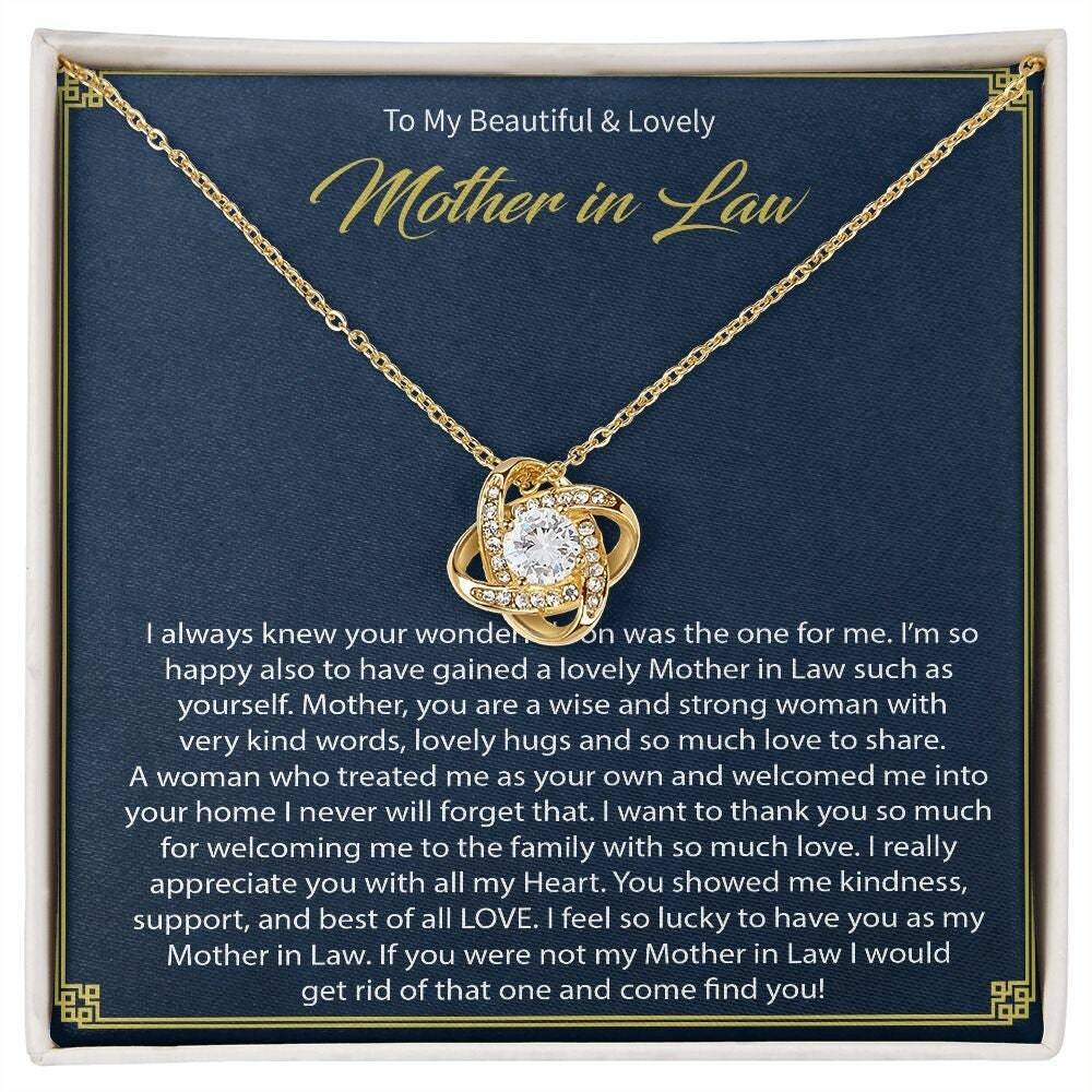 To My Mother in Law Love Knot Necklace from Daughter