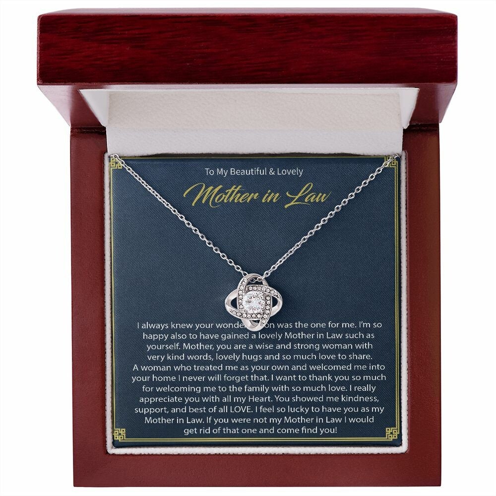 To My Mother in Law Love Knot Necklace from Daughter