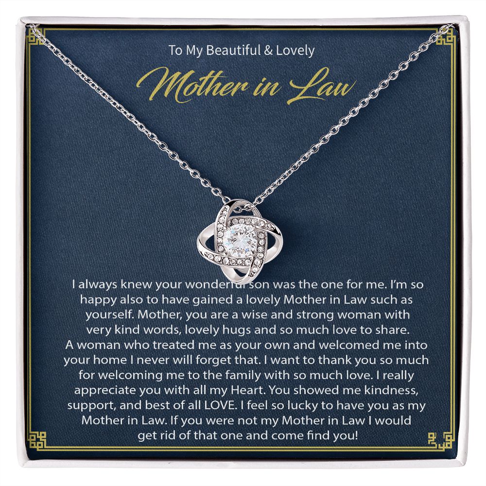 To My Mother in Law Love Knot Necklace from Daughter